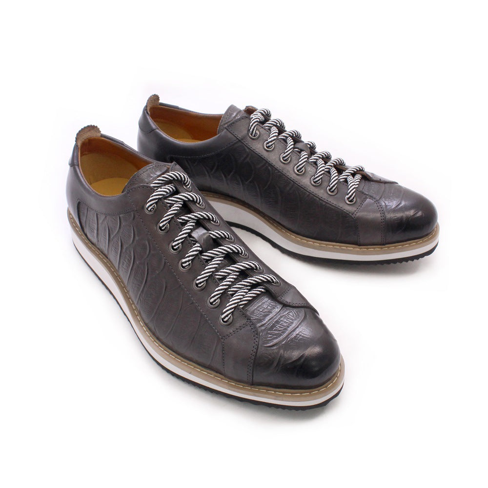 Men Retro Figured Leather Casual Shoes Newgew Shoes