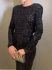 Sequin Backless Bow Maxi Dress Newgew Dresses