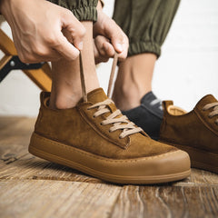 Men Retro Frosted Suede Flat Casual Shoes Newgew Shoes