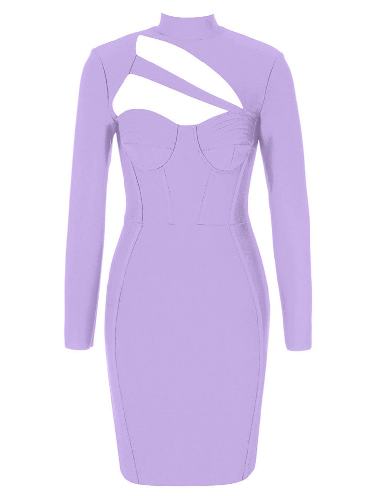 Hollow Backed Long Sleeve Dress Newgew Dresses