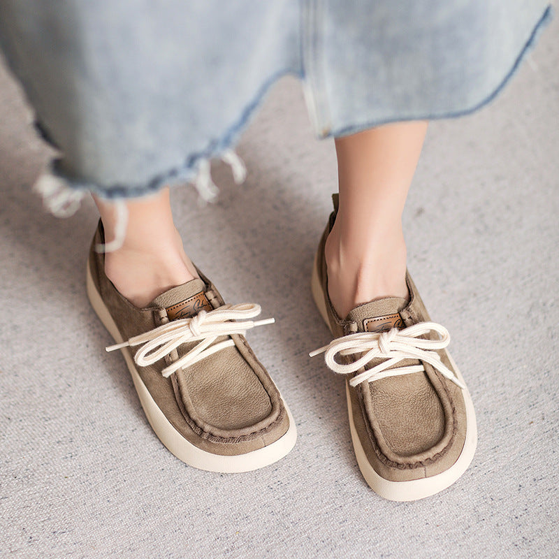 Women Minimalist Leather Soft Flat Casual Shoes Newgew Shoes