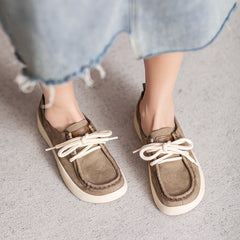 Women Minimalist Leather Soft Flat Casual Shoes Newgew Shoes