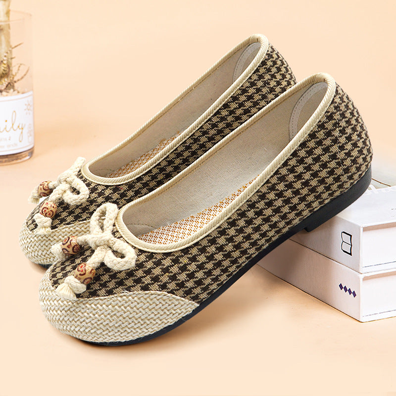 Women's Ethnic Style Embroidered Antique Soft Bottom For Canvas Shoes Newgew