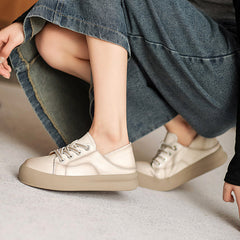 Women Minimalist Soft Leather Flat Casual Shoes Newgew Shoes