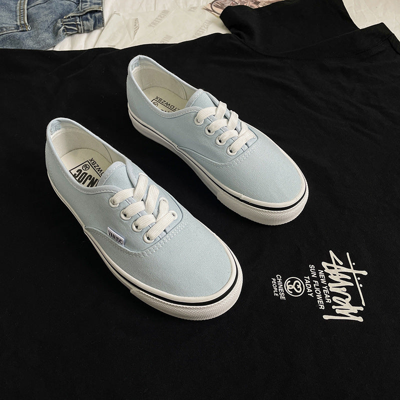 Women's Style Summer Skateboard Trendy White Street Canvas Shoes Newgew