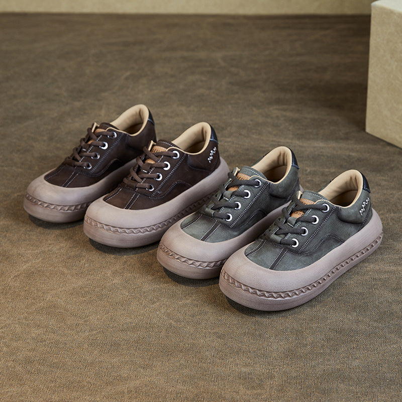 Women Retro Fashion Leather Casual Shoes Newgew Shoes