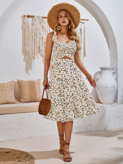 Fashion Printed Cutout Sleeveless Casual Dress Newgew Dresses