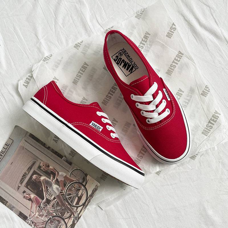 Women's Style Summer Skateboard Trendy White Street Canvas Shoes Newgew