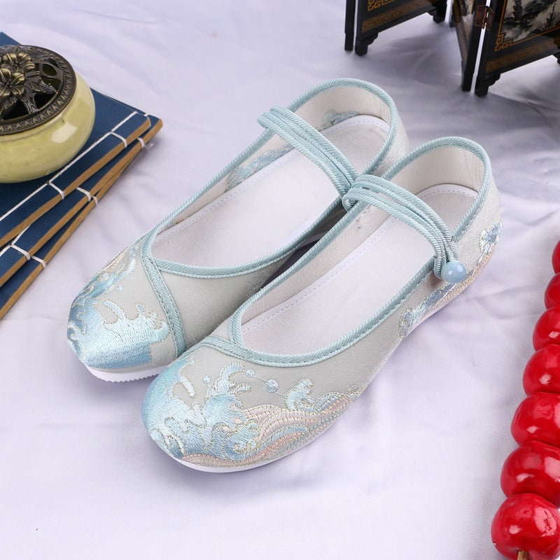 Women's Ancient Style Old Beijing Cloth Low Canvas Shoes Newgew