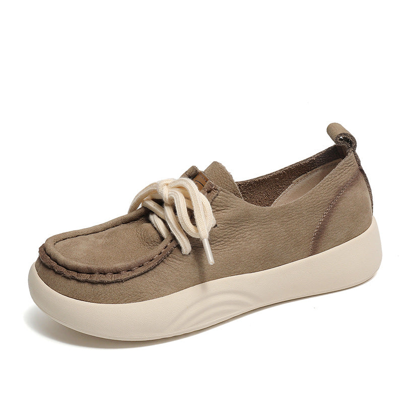 Women Minimalist Leather Soft Flat Casual Shoes Newgew Shoes