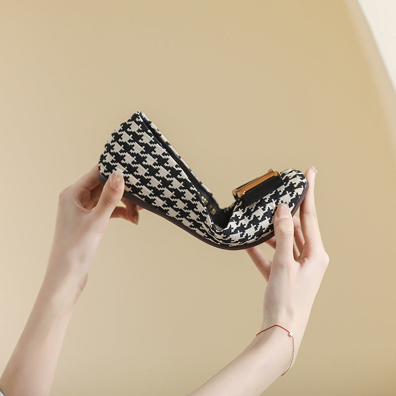 Women Minimalist Soft Comfort Plaid Casual Flats Newgew Shoes