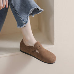 Women Retro Frosted Leather Furred Casual Shoes Newgew Shoes