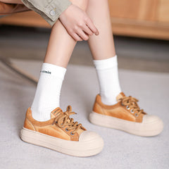Women Minimalist Fashion Leather Flat Casual Shoes Newgew Shoes