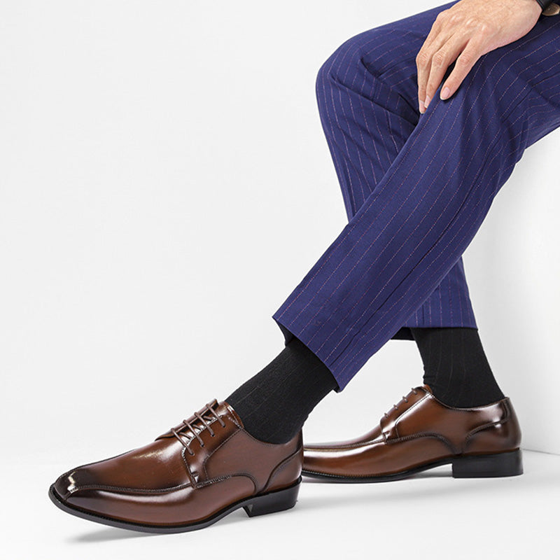Men CLassic Pointed Toe Cowhide Oxford Shoes Newgew Shoes