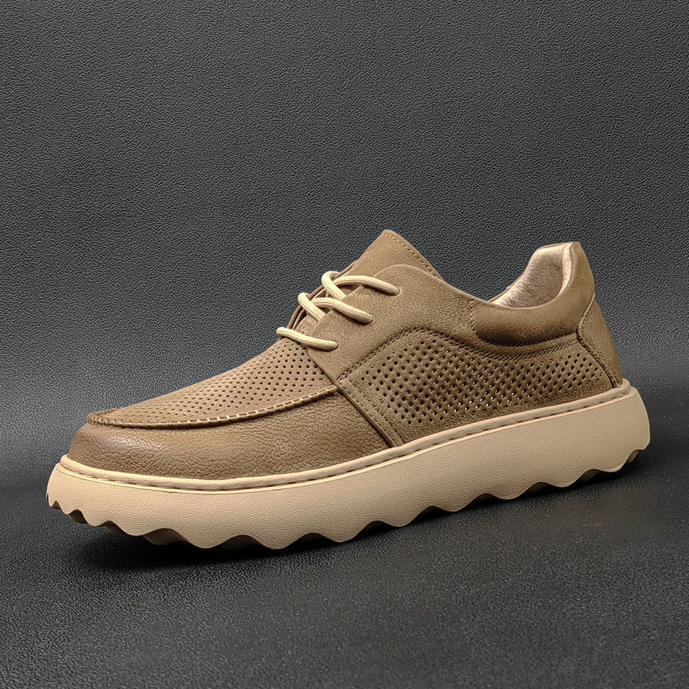 Men Minimalist Hollow Leather Breathable Casual Shoes Newgew Shoes