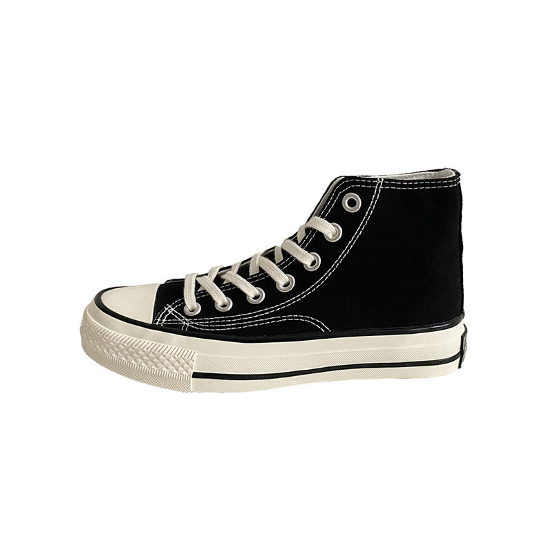 Women's Classic White Black Board Korean Style Canvas Shoes Newgew