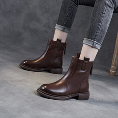 Women Minimalist Soft Leather Casual Flat Boots Newgew Shoes