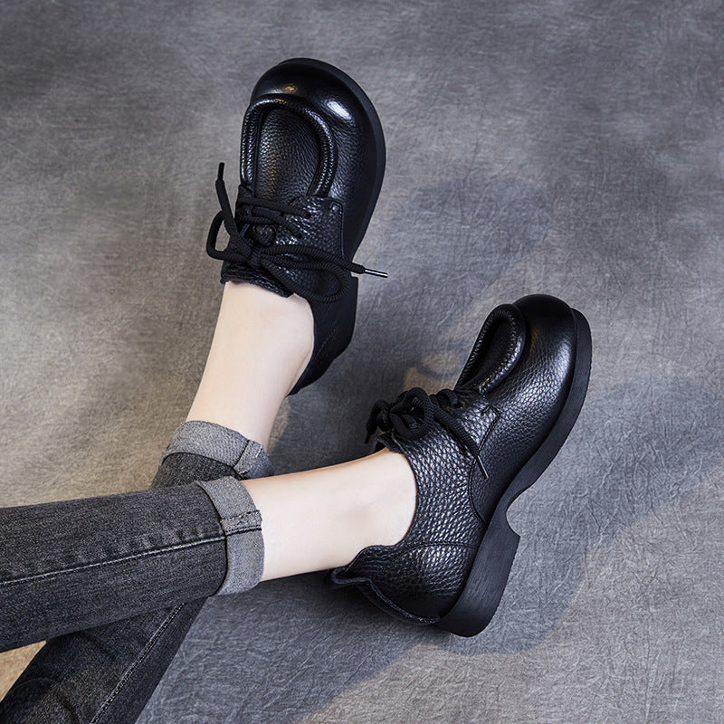 Women Retro Soft Leather Handmade Casual Shoes Newgew Shoes