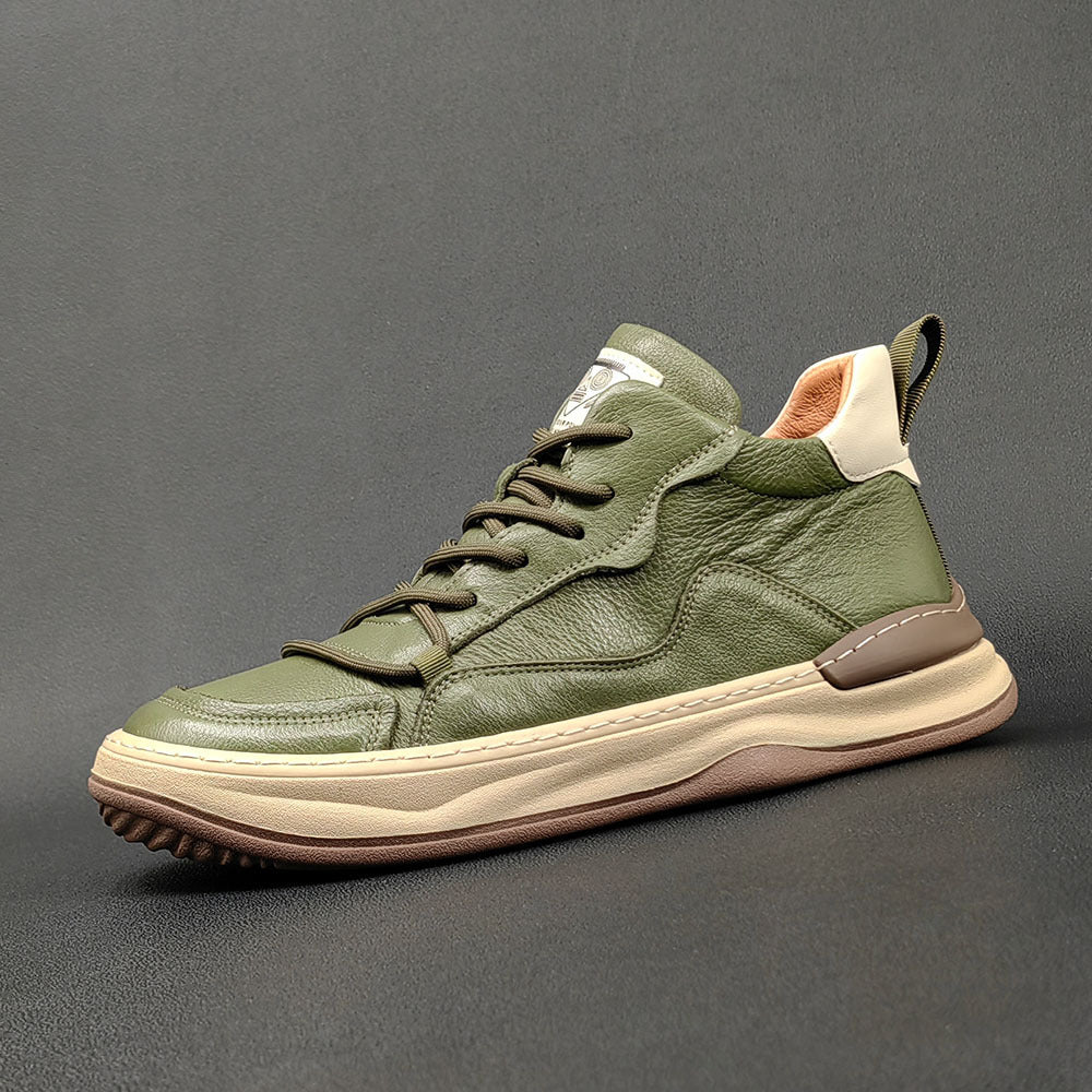 Men Fashion Patchwork Leather Casual Shoes Newgew Shoes
