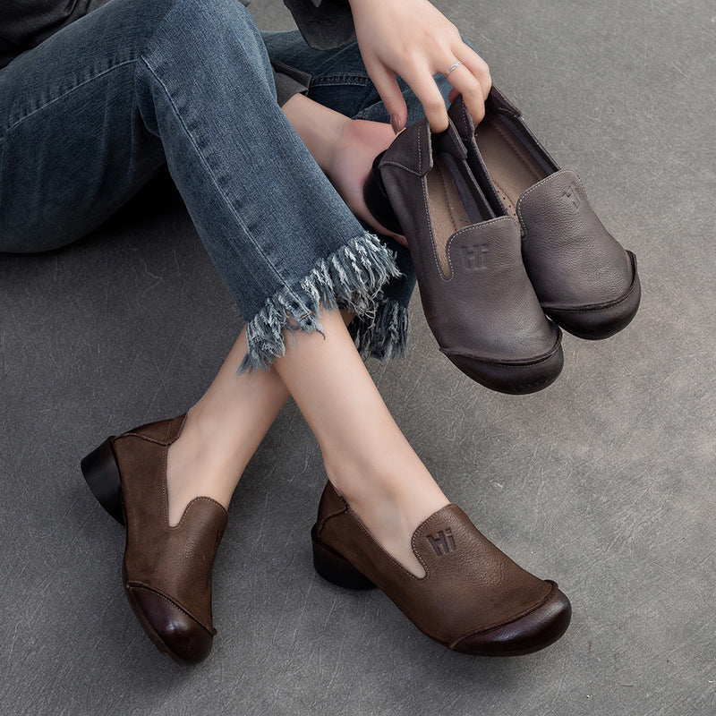 Women Retro Soft Leather Minimalist Casual Shoes Newgew Shoes