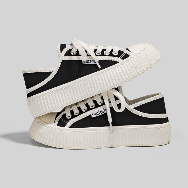 Cool Durable Classic Women's Thick-soled Two-step Canvas Shoes Newgew