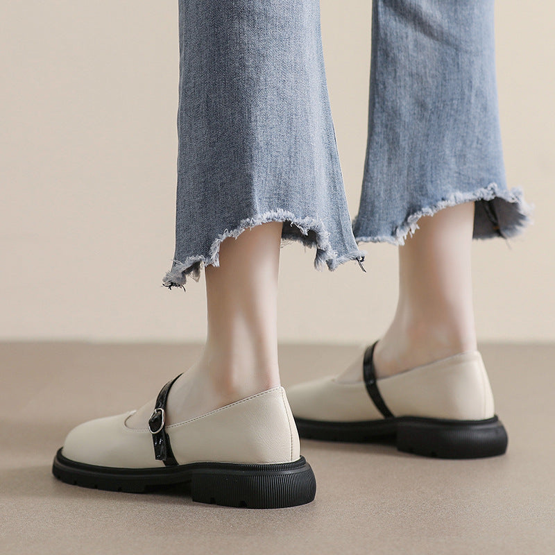 Women Casual Soft Buckle Patchwork Loafers Newgew Shoes