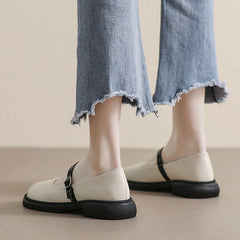 Women Casual Soft Buckle Patchwork Loafers Newgew Shoes