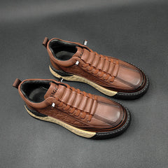 Men Stylish Figured Leather Slip-on Casual Shoes Newgew Shoes