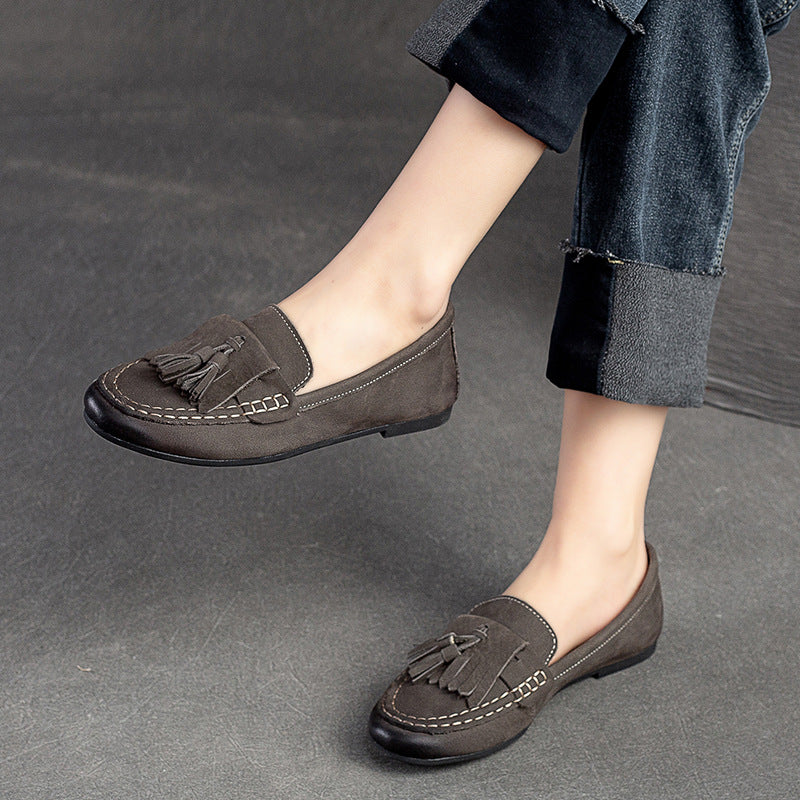 Women Retro Casual Soft Lightweight Leather Loafers Newgew Shoes