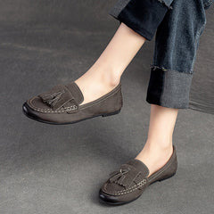 Women Retro Casual Soft Lightweight Leather Loafers Newgew Shoes