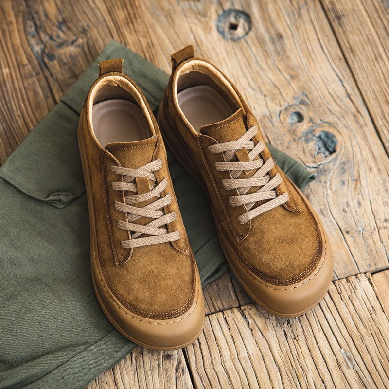 Men Retro Frosted Suede Flat Casual Shoes Newgew Shoes