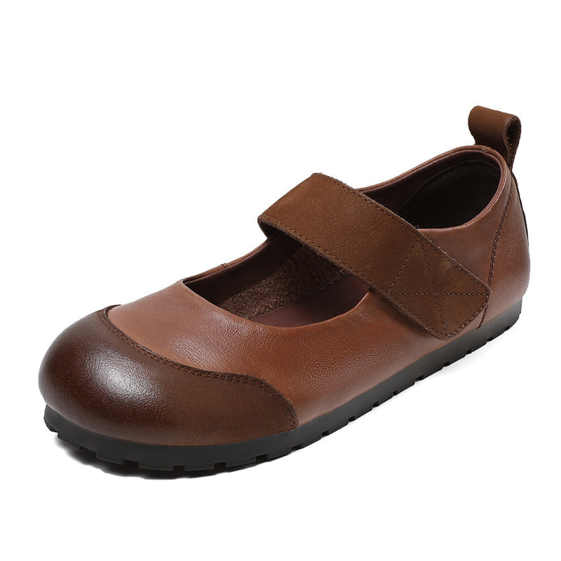 Women Minimalist Retro Leather Soft Flat Casual Shoes Newgew Shoes