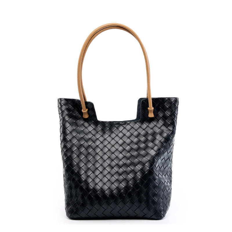 Women Fashion Handmade Plaited Leather Tote Shoulder Bag Newgew Shoes