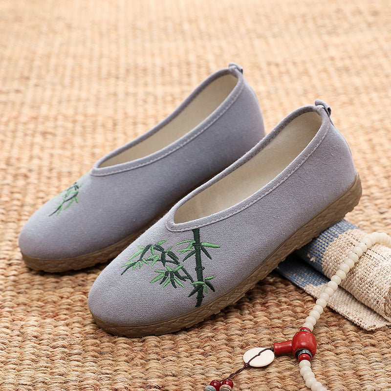 Women's Embroidered Ancient Style Han Chinese Clothing Ethnic Old Canvas Shoes Newgew