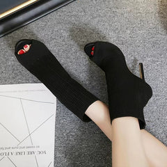 Peep Show Stiletto Booties