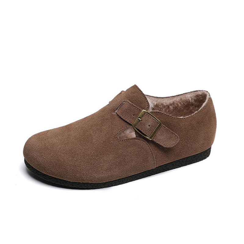 Women Retro Frosted Leather Furred Casual Shoes Newgew Shoes