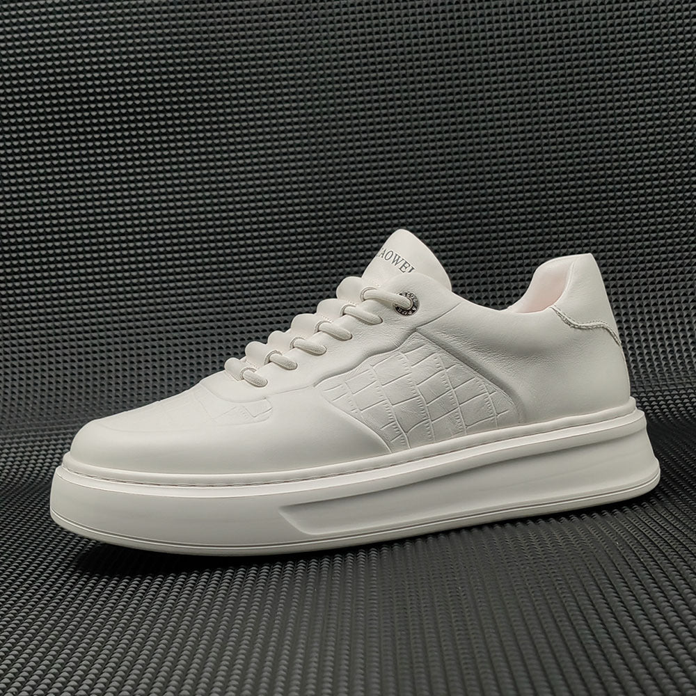 Men Minimalist Solid Leather Flat Casual Shoes Newgew Shoes
