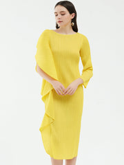 Ladies' High-End Asymmetrical Solid Color Patchwork Dress Newgew Dresses