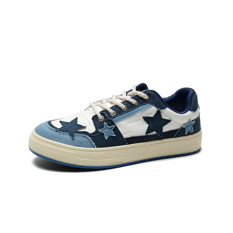 Men Fashion Patchwork Canvas Flat Skate Shoes Newgew Shoes
