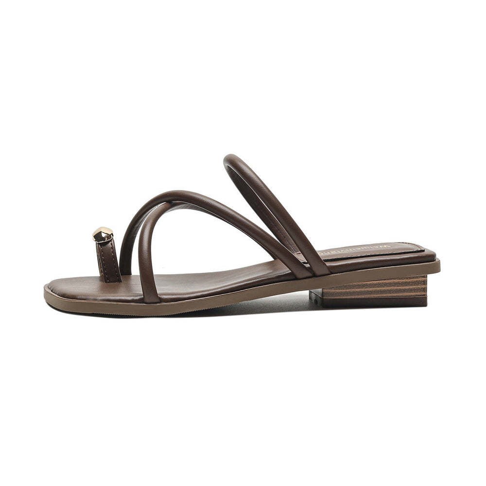 Women Fashion Strap Low Block Slides Sandals Newgew Shoes