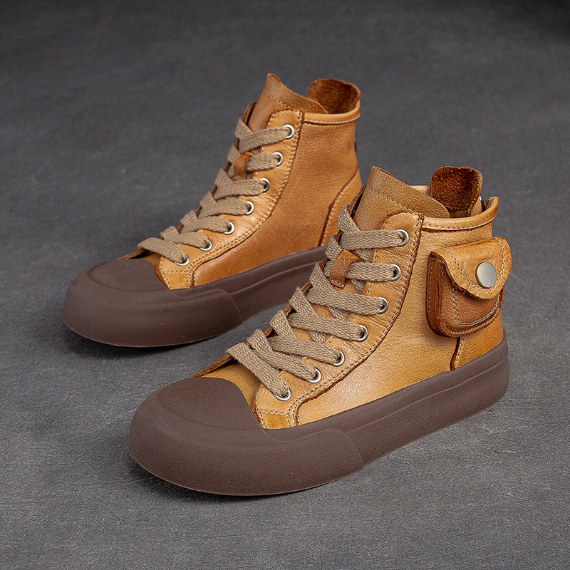 Women Retro Casual Leather Comfort Ankle Boots Newgew Shoes