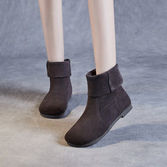 Women Minimalist Soft Suede Casual Flat Boots Newgew Shoes