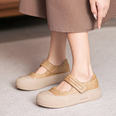 Women Minimalist Leather Casual Mary Jane Shoes Newgew Shoes