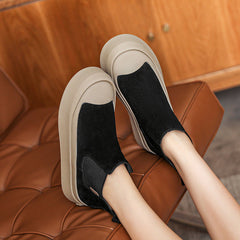 Women Retro Casual Leather Flat Ankle Boots Newgew Shoes