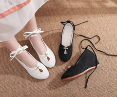 Women's High Pumps Wedge Solid Color Cloth With Heels Newgew
