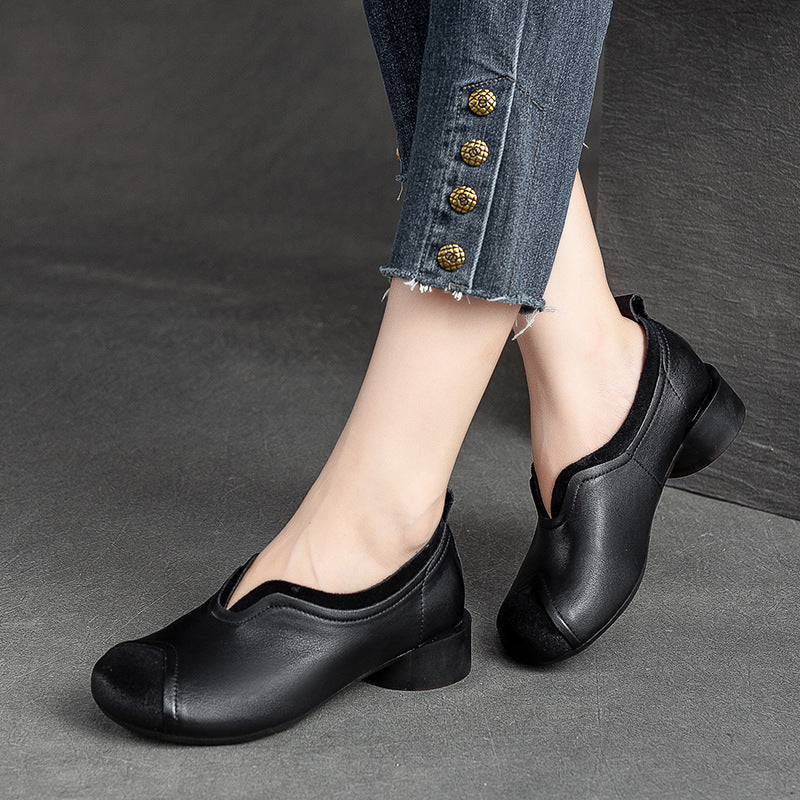 Women Retro Handcraft Patchwork Leather Casual Shoes Newgew Shoes