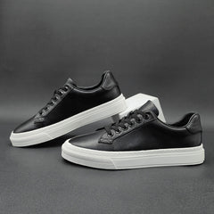 Men Minimalism Pure Leather Fashion Flat Casual Shoes Newgew Shoes