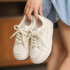 Women Minimalist Leather Thick Soled Casual Shoes Newgew Shoes