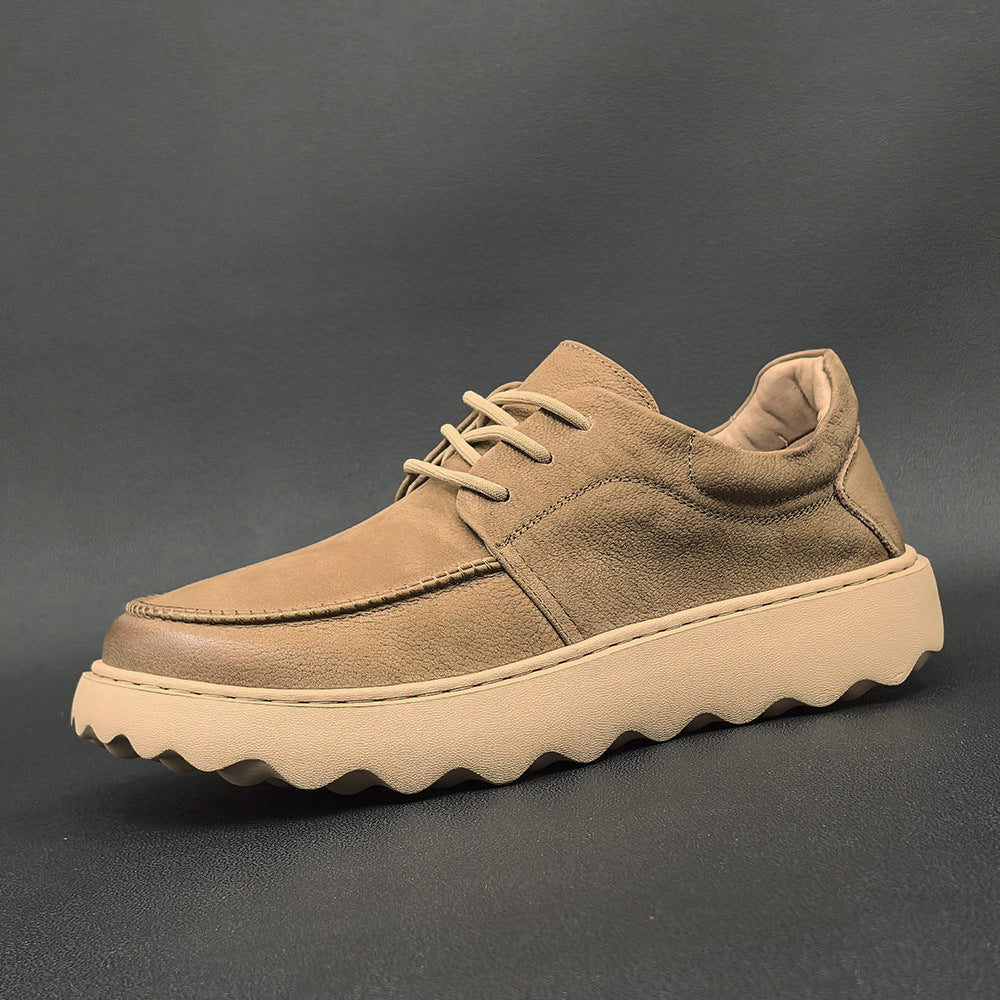 Men Minimalist Fashion Leather Lug Sole Casual Shoes Newgew Shoes