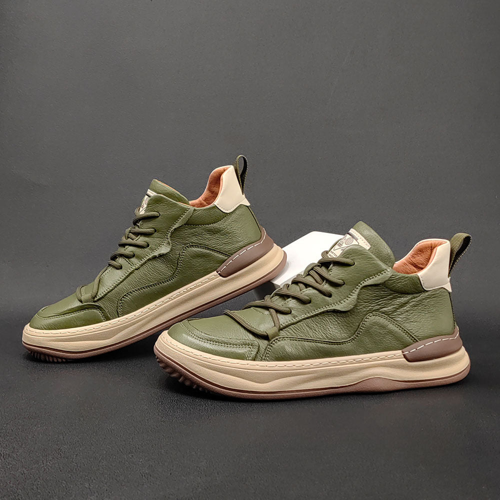 Men Fashion Patchwork Leather Casual Shoes Newgew Shoes